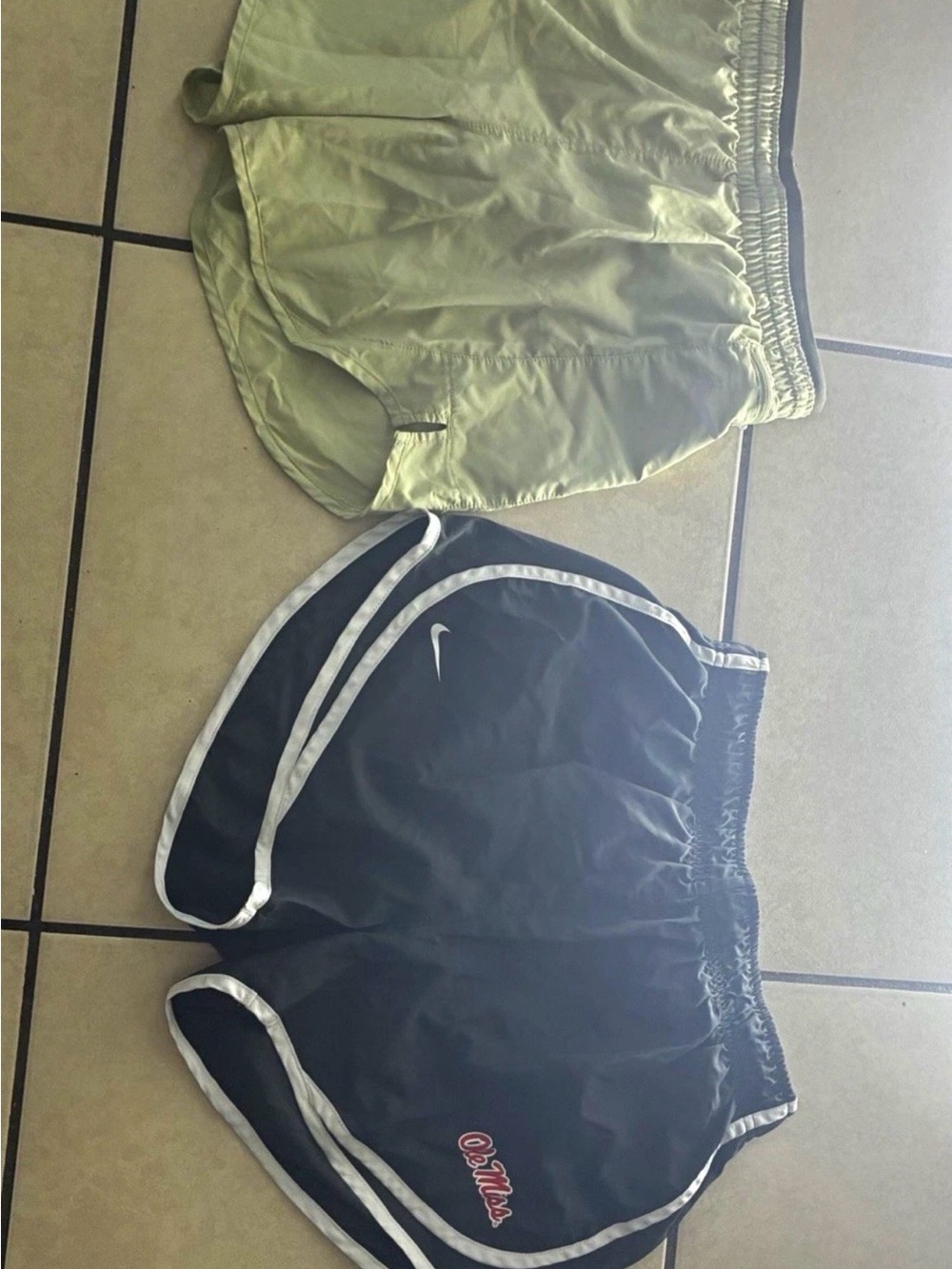 Nike Black and Light Green Girls' Athletic Shorts Duo